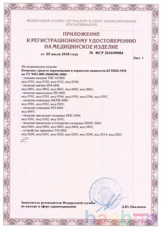 Каталка пациента медицинская